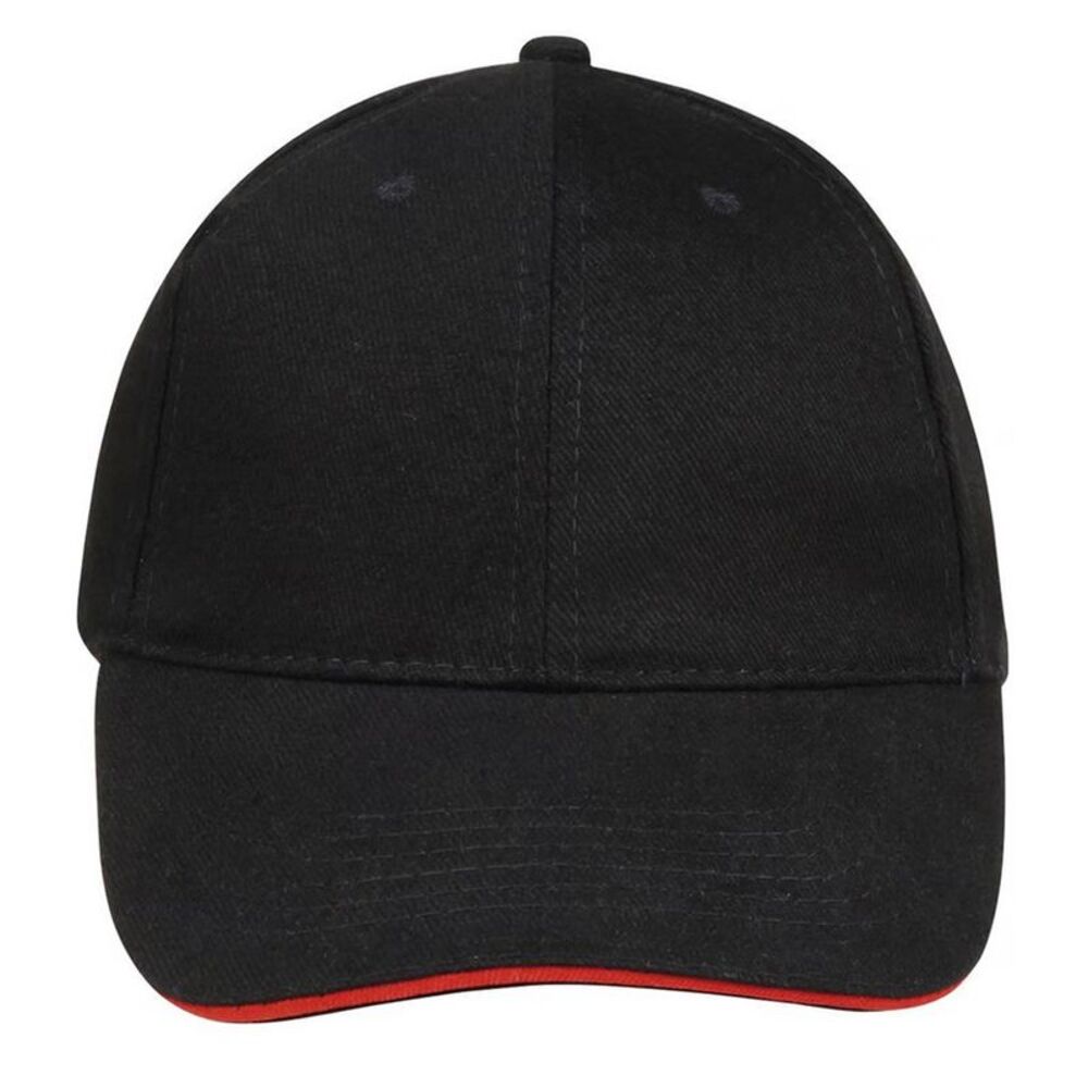 SOLS Buffalo 6 Panel Baseball Cap / Black/Red